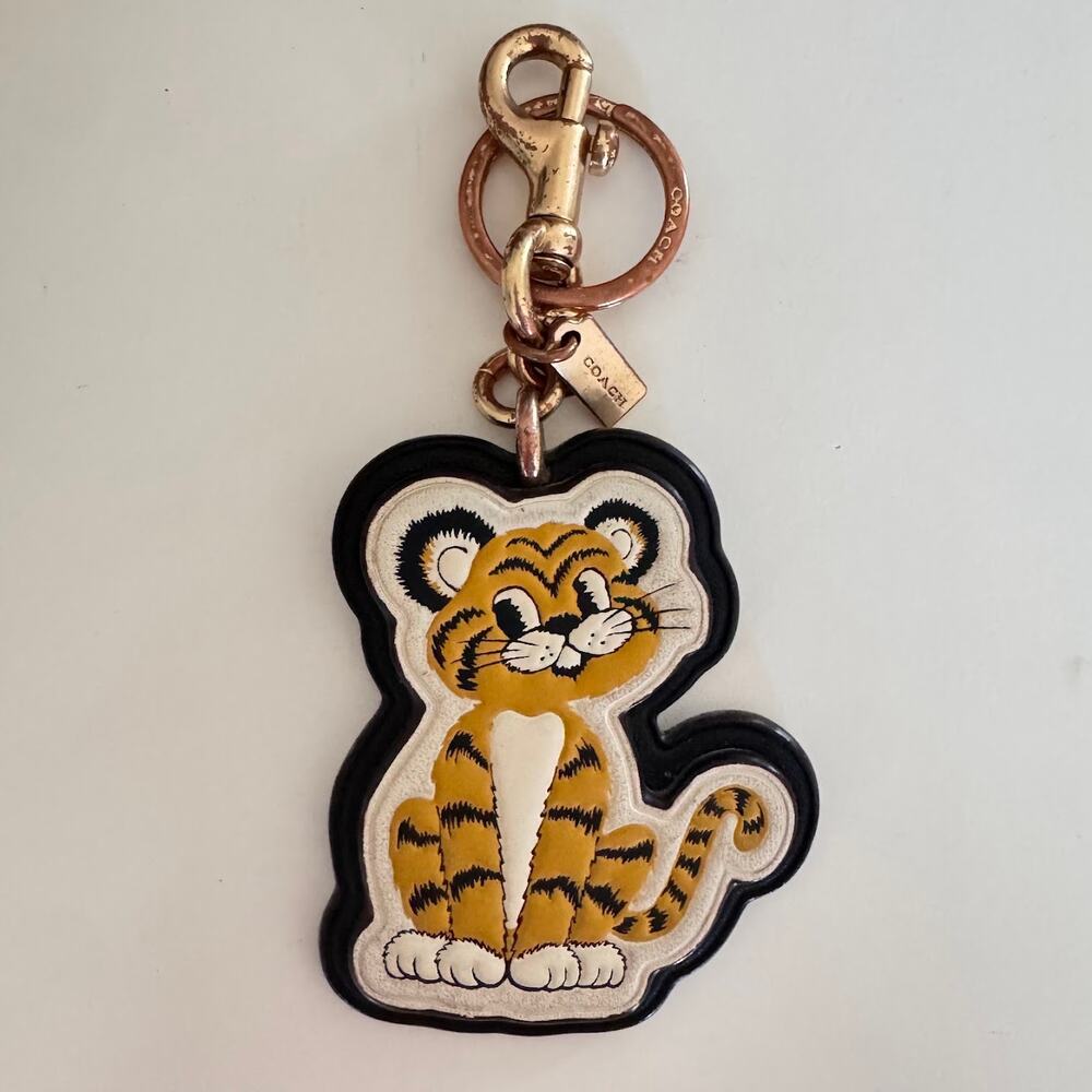 Coach Women's Lunar New Year Tiger Bag Charm in Signature Canvas Keychain Rare - Picture 3 of 6